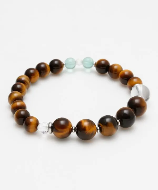 【ギフトや贈り物にもおすすめ！粋人 タイガーアイブレスレット 10mm玉天然石】TIGER EYE