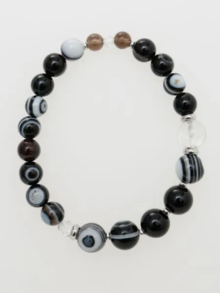 【ギフトや贈り物にもおすすめ！瀟洒 天眼石ブレスレット10mm玉天然石】EYE AGATE