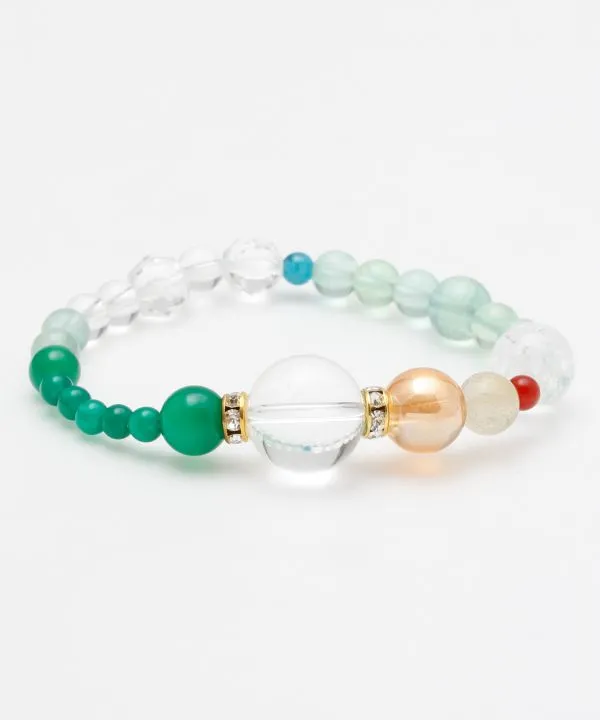 【ギフトや贈り物にもおすすめ！多幸　グリーンメノウブレスレット】GR AGATE