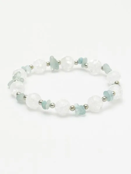 【ギフトや贈り物にも！＜三月 弥生＞産石×さざれ石ブレスレット アクアマリン】AQUAMARINE