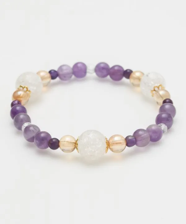 【ギフトや贈り物にも！日和（ひより）三点ラベンダーアメジストブレスレット】LV AMETHYST