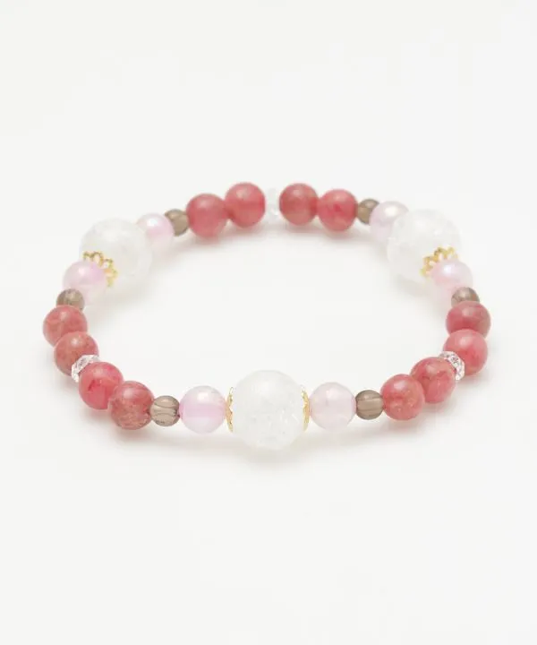 【ギフトや贈り物にも！日和（ひより）三点ロードナイトブレスレット】RHODONITE
