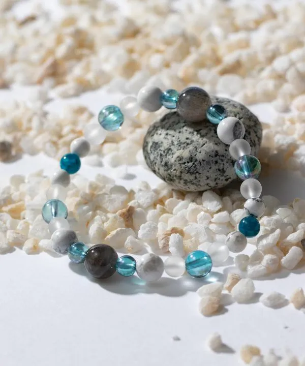 【ギフトや贈り物にもおすすめ！漣（さざなみ）ラブラドライトブレスレット】LABRADORITE