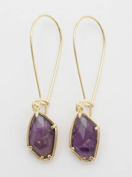 【ご紹介します！天然石ならではの風合いを楽しめる！留め石ピアス】AMETHYST