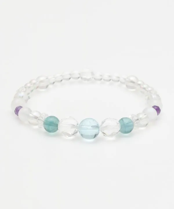 【新登場！幸運を願う御守ブレスレット！月虹宝石 ブルートパースブレスレット】BLUE TOPAZ