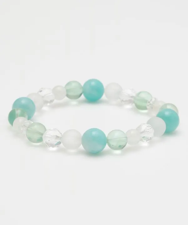 【安心の日本製！お洒落なアクセサリー！翠雨（すいう）アマゾナイトブレスレット】AMAZONITE