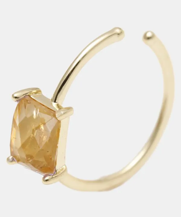 【ご紹介します！厳選された天然石！贈り物にもおすすめ！産石イヤーカフ】CITRINE