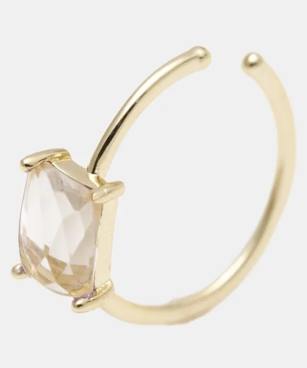 【ご紹介します！厳選された天然石！贈り物にもおすすめ！産石イヤーカフ】CRYSTAL