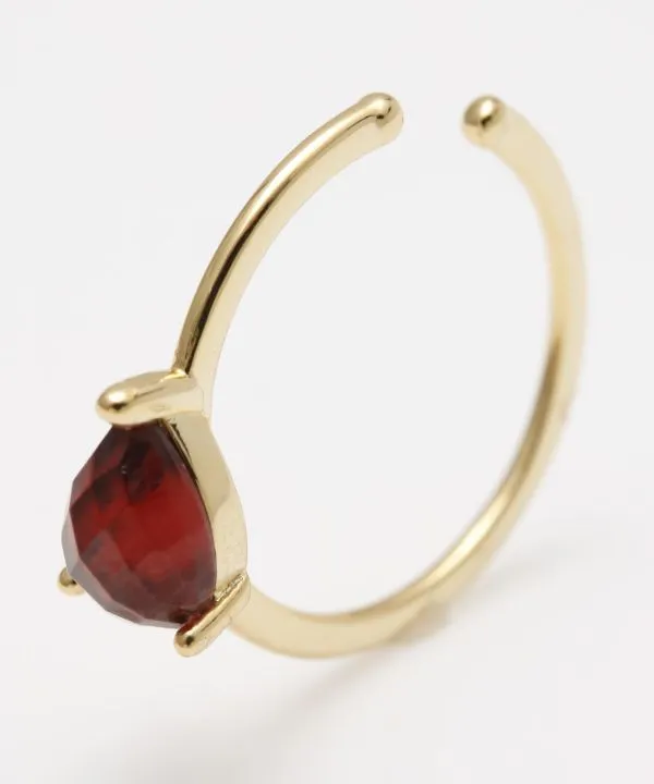 【ご紹介します！厳選された天然石！贈り物にもおすすめ！産石イヤーカフ】GARNET
