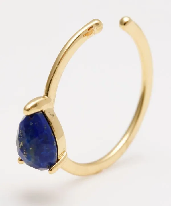 【ご紹介します！厳選された天然石！贈り物にもおすすめ！産石イヤーカフ】LAPIS LAZULI