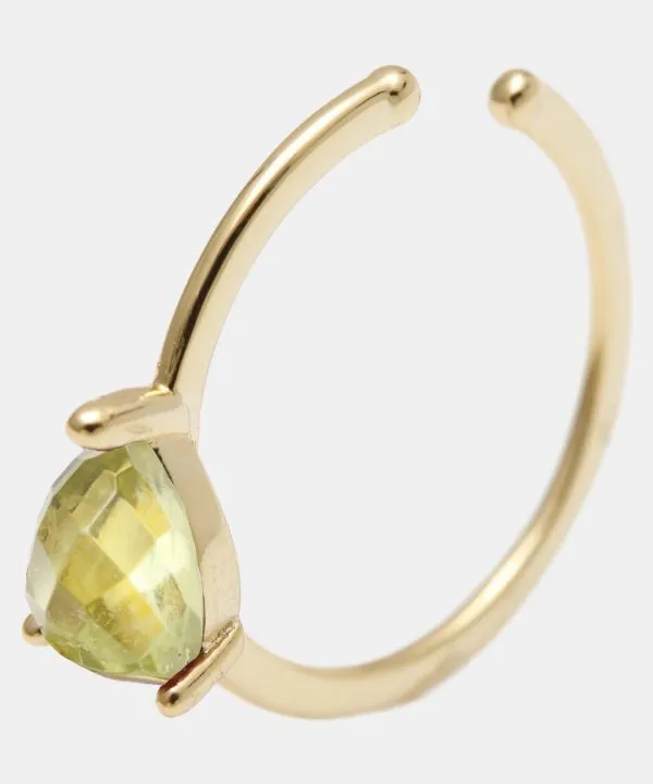 【ご紹介します！厳選された天然石！贈り物にもおすすめ！産石イヤーカフ】PERIDOT