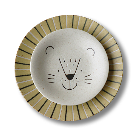 【新登場！安心の日本製！陶器のギフト】Mogu Mogu Lunch ライオン プレートペア