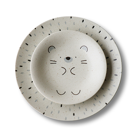 【新登場！安心の日本製！陶器のギフト】Mogu Mogu Lunch ハリネズミ プレートペア