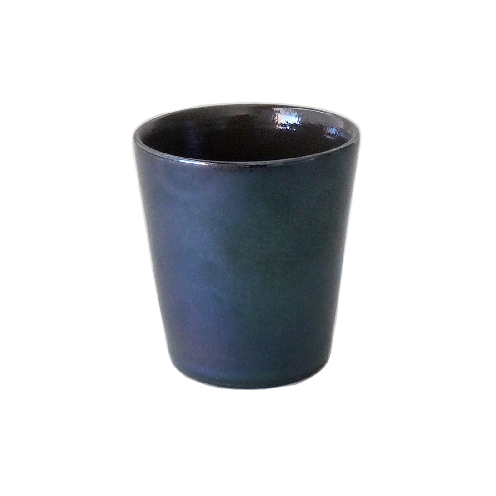 【新登場！安心の日本製！陶器のギフト】ブラックラスター 二層構造温冷ロックカップ（木箱入）