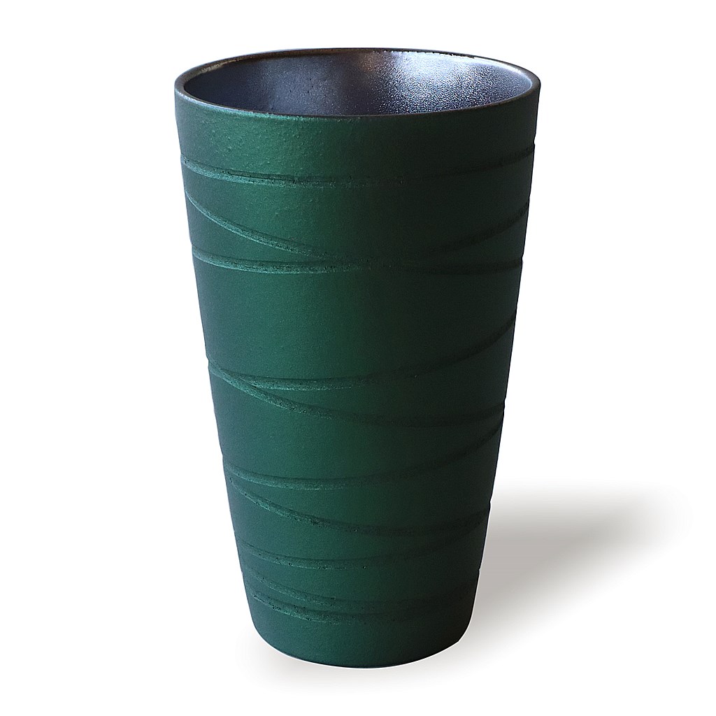 【新登場！安心の日本製！陶器のギフト】メタルカラー エメラルドグリーン トールカップ
