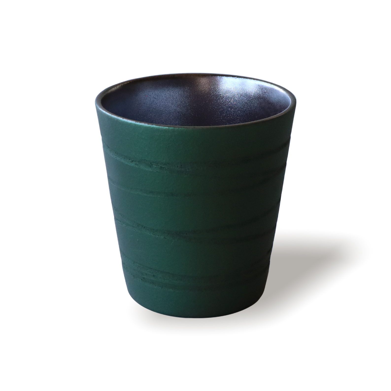 【新登場！安心の日本製！陶器のギフト】メタルカラー エメラルドグリーン ロックカップ