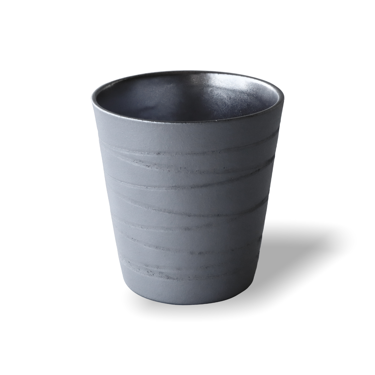 【新登場！安心の日本製！陶器のギフト】メタルカラー ガレナシルバー ロックカップ