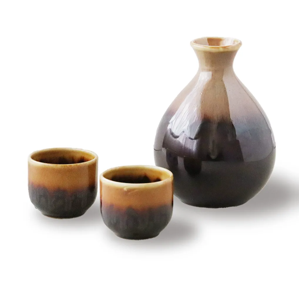 【安心の日本製！陶器のギフト】黄彩釉　酒器揃
