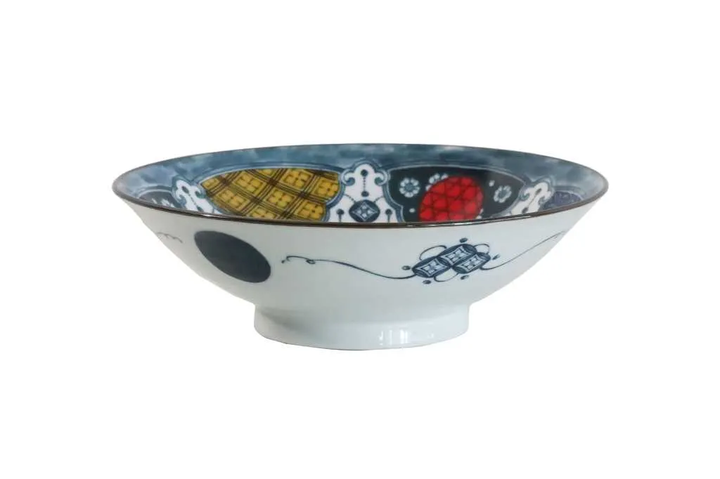【新登場！安心の日本製！料理を引き立てる一皿！】Shonzui　色絵瓔珞紋　サラダめん鉢