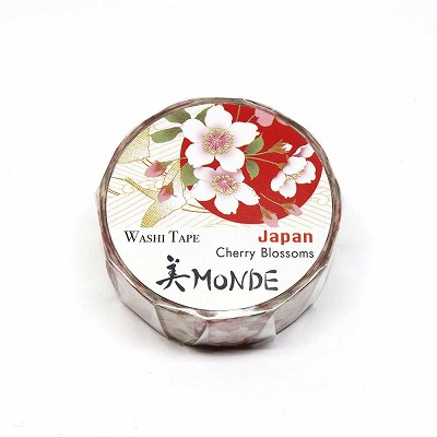 【新登場！安心の日本製！和紙マスキングテープ 美MONDEシリーズ】日本「桜」15mm