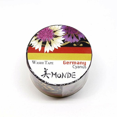 【新登場！安心の日本製！和紙マスキングテープ 美MONDEシリーズ】ドイツ「ヤグルマギク」25mm