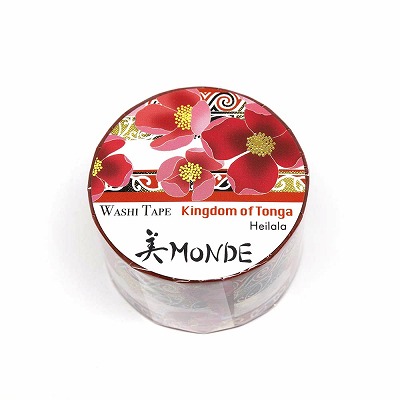 【新登場！安心の日本製！和紙マスキングテープ 美MONDEシリーズ】トンガ「ヘイララ」25ｍｍ