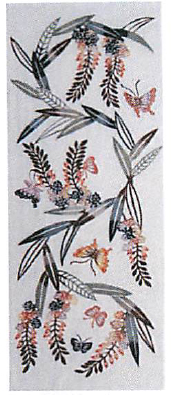 【沖縄伝統工芸】紅型作家デザインの注染手ぬぐい 月桃に蝶