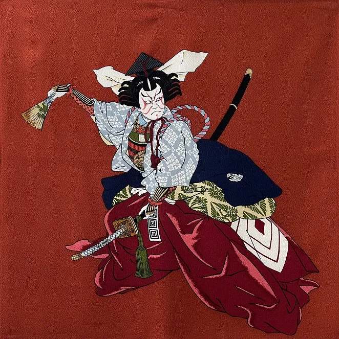 【ご紹介します！安心の日本製！伝統の浮世絵を纏った二巾ちりめんふろしき！】暫