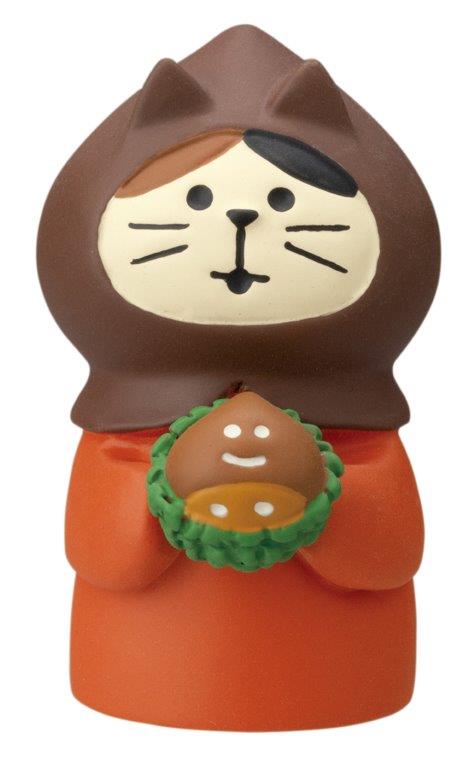 【新登場！かわいい動物たち！Concombre 今年も豊作♪みのりの秋】ねこずきん 和栗