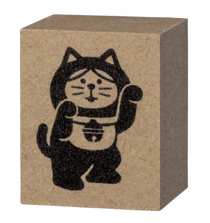 【ご紹介します！まったりかわいい！Concombre！】FUKUMONOはんこ  踊る招き猫 左手上げ