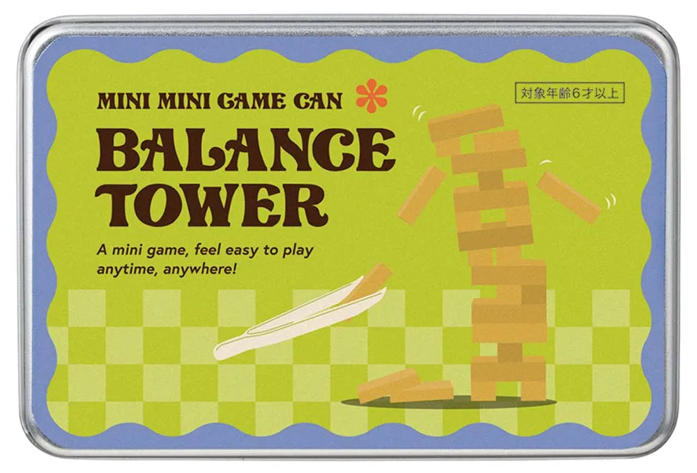 【新登場！かわいいデザイン！ミニサイズ！持ち運びに便利！】ミニミニゲーム缶  バランスタワー
