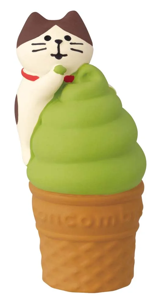 【新登場！concombreシリーズ！お茶でいっぷく福茶園！】ちびねこ抹茶ソフト