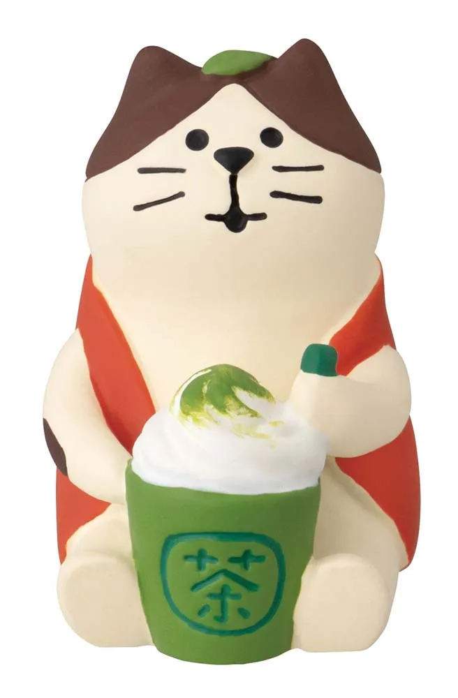 【新登場！concombreシリーズ！お茶でいっぷく福茶園！】抹茶ラテ猫