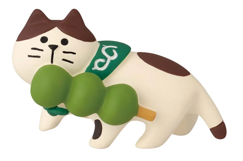 【新登場！concombreシリーズ！お茶でいっぷく福茶園！】抹茶団子いただき猫