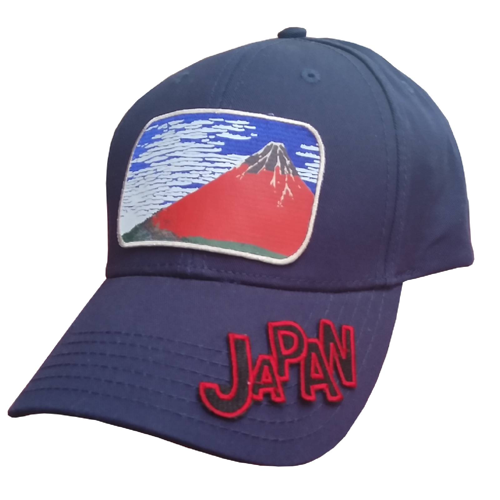 【新登場！カジュアルな和柄でスタイリッシュ！】赤富士CAP　ネイビー