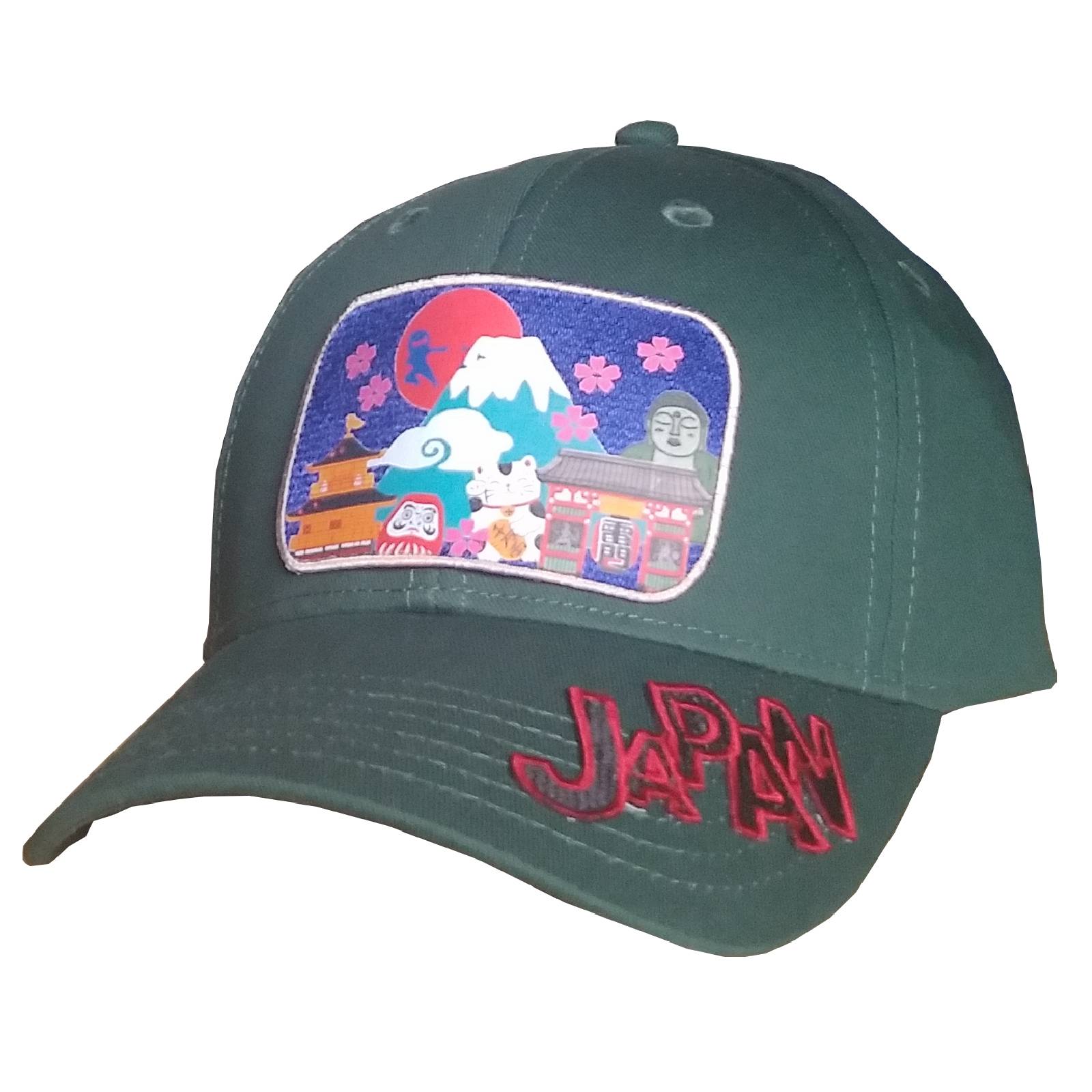 【新登場！カジュアルな和柄でスタイリッシュ！】ニッポンCAP　モスグリーン