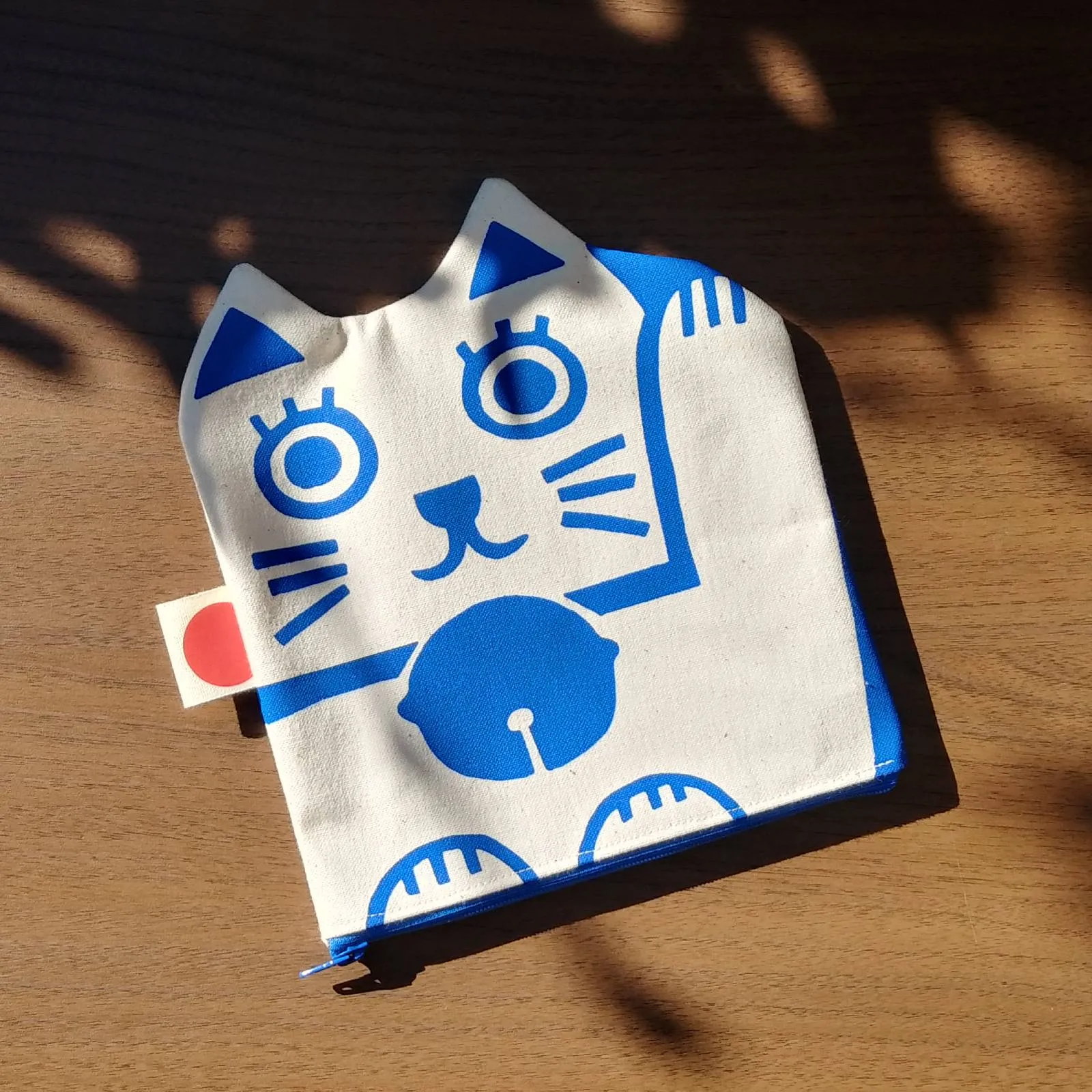 【ご紹介します！安心の日本製！ほっこりかわいい！】まねき猫　帆布ぽーち　青
