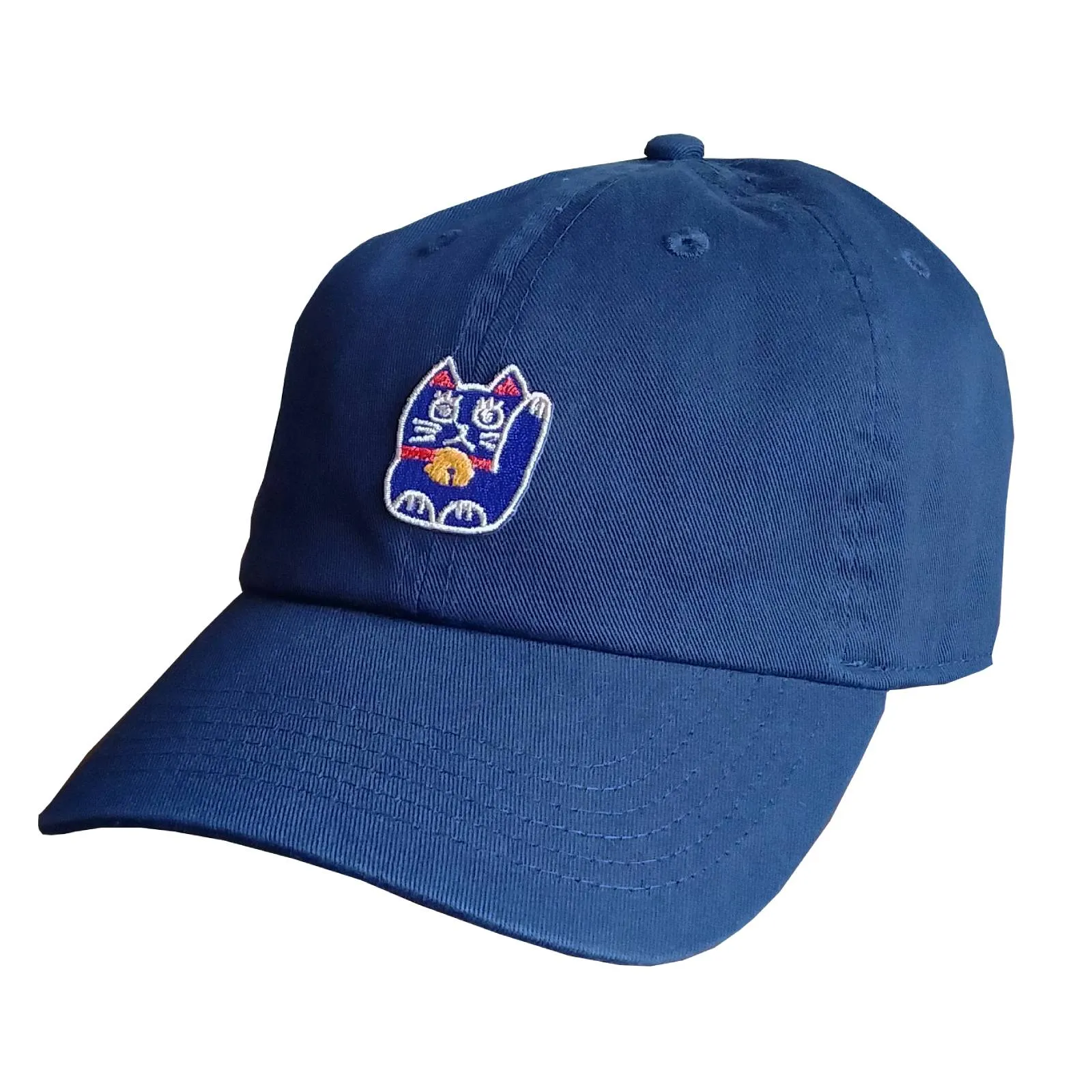 【インバウンド対策に！まねき猫をあしらったキャップ！】まねき猫CAP　ネイビー
