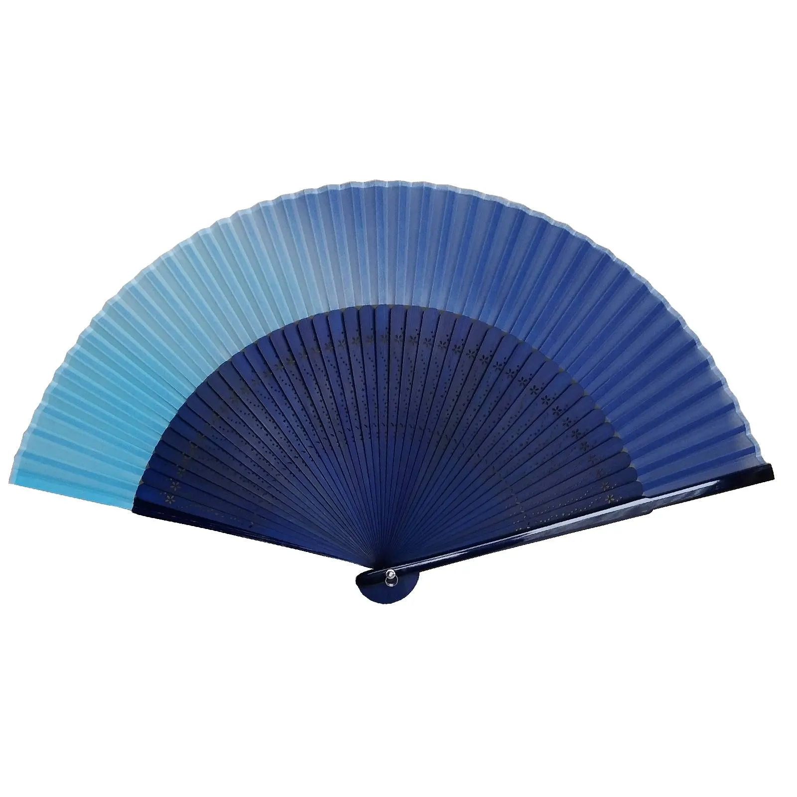 【新登場！夏の売れ筋！kumpuu短地絹扇子！】短地絹グラデーション　濃紺系グラデーション