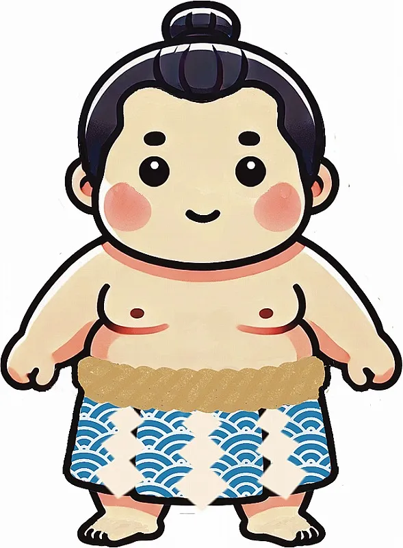 【新発売！日本製！インバウンド専用のお土産マグネット！】Floating Magnet　おすもうさん　青