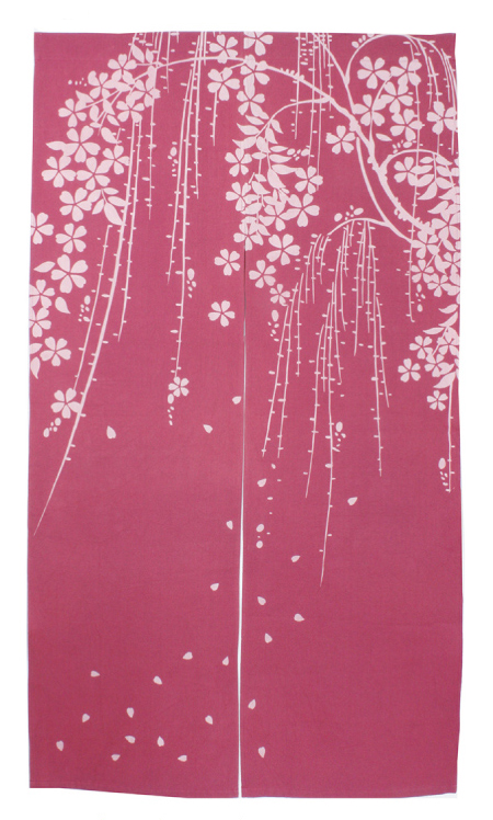【ご紹介します！素朴な色合いで人気！楽布のれん！】枝垂桜