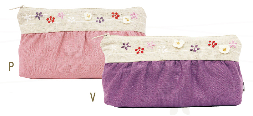 【ご紹介します！色とりどりの草花柄のファッション和雑貨！花摘み】ポーチ