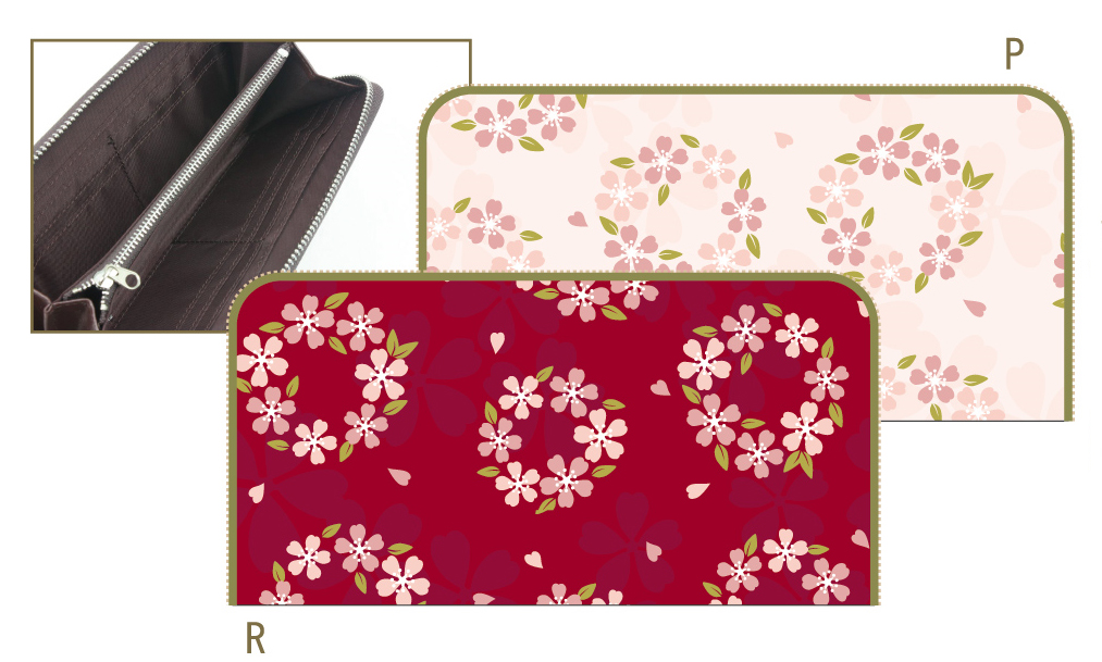 【ご紹介します！日本らしい桜の柄のファッション和雑貨！輪桜】長財布