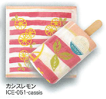 【新登場！日本製！かわいい柄のウォッシュタオルがスイーツになりました！アイス　タオル】カシスレモン