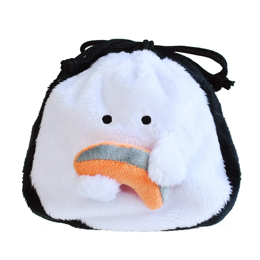 【新登場！ほっこり可愛いおにぎり型の小物入れ！ぎゅっとおにぎりさん】巾着 鮭