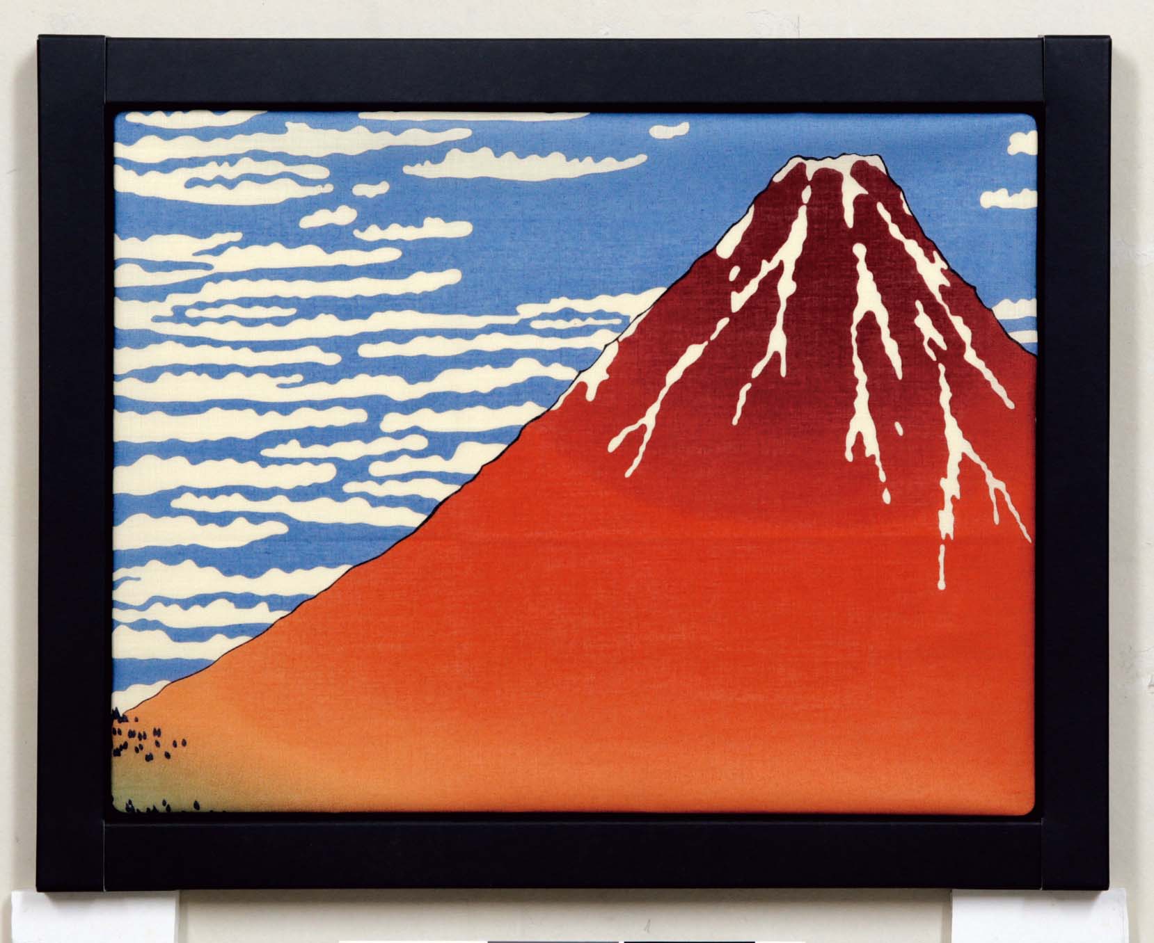 【ご紹介します！安心の日本製！インテリアとして楽しむアートフレームハンカチ】赤富士