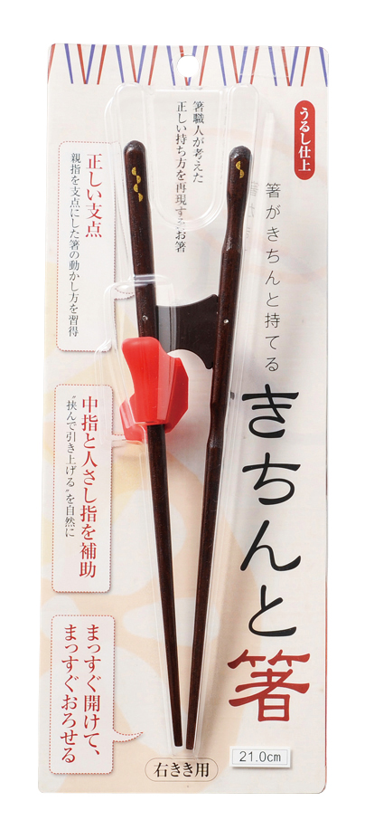 【新登場！安心の日本製！美しい箸使いを！箸がきちんと持てる！おとな用】きちんと箸 21cm