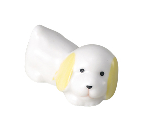 【新登場！かわいくて落ち着いたデザイン！陶器の箸置】陶器箸置　犬　イエロー