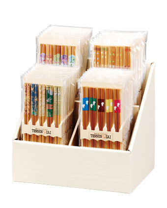 【新登場！安心の日本製！すぐに陳列できる什器セット！客用竹箸セット】