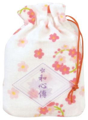 【ご紹介します！日本製のかわいい和柄の二重ガーゼ 巾着！和心傳シリーズ】梅園